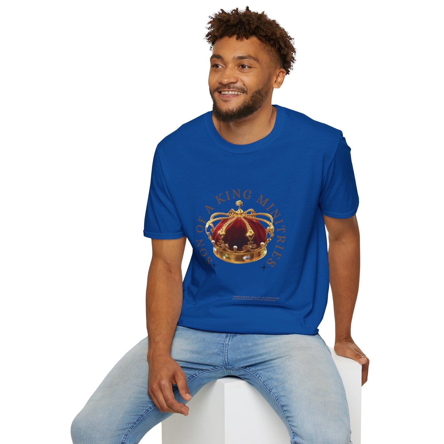Son of A King Unisex Softstyle T-Shirt with Crown Design, Christian Apparel, Faith-Based Gift, Inspirational Tee, Spiritual Wear