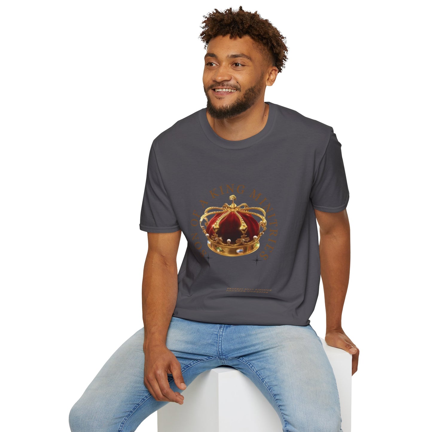Son of A King Unisex Softstyle T-Shirt with Crown Design, Christian Apparel, Faith-Based Gift, Inspirational Tee, Spiritual Wear