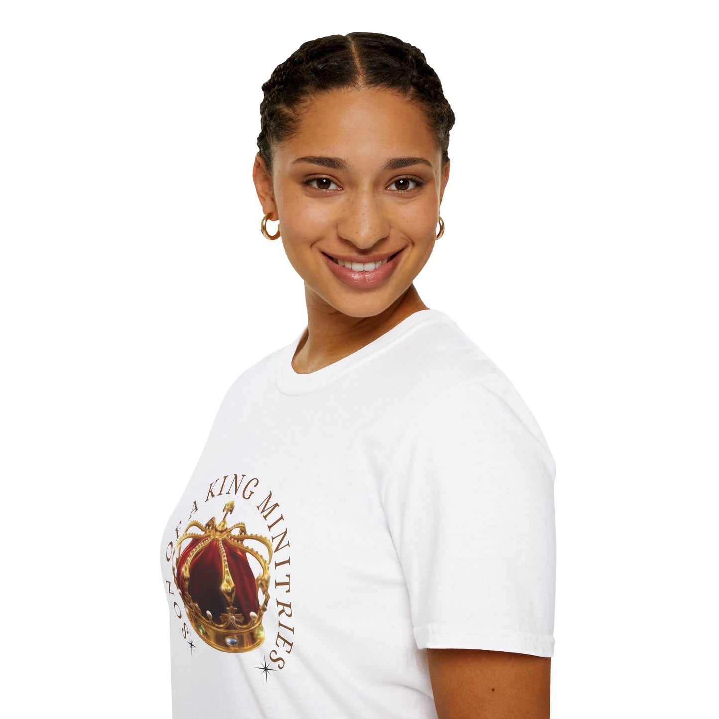 Son of A King Unisex Softstyle T-Shirt with Crown Design, Christian Apparel, Faith-Based Gift, Inspirational Tee, Spiritual Wear
