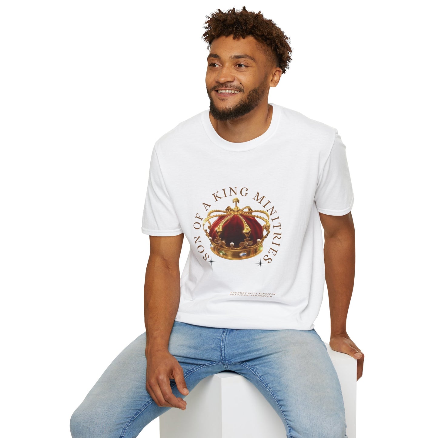 Son of A King Unisex Softstyle T-Shirt with Crown Design, Christian Apparel, Faith-Based Gift, Inspirational Tee, Spiritual Wear