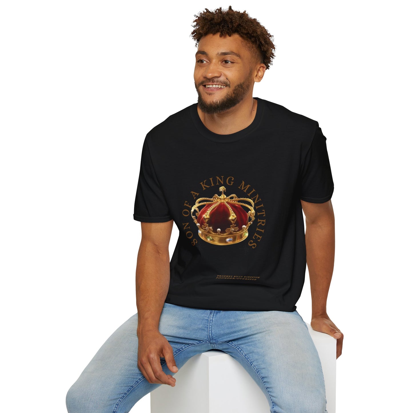 Son of A King Unisex Softstyle T-Shirt with Crown Design, Christian Apparel, Faith-Based Gift, Inspirational Tee, Spiritual Wear