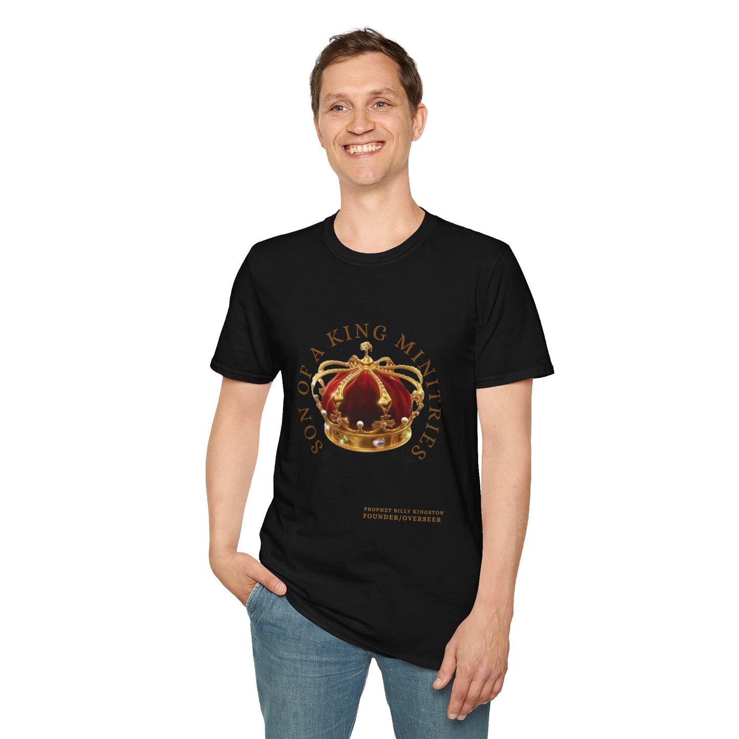 Son of A King Unisex Softstyle T-Shirt with Crown Design, Christian Apparel, Faith-Based Gift, Inspirational Tee, Spiritual Wear