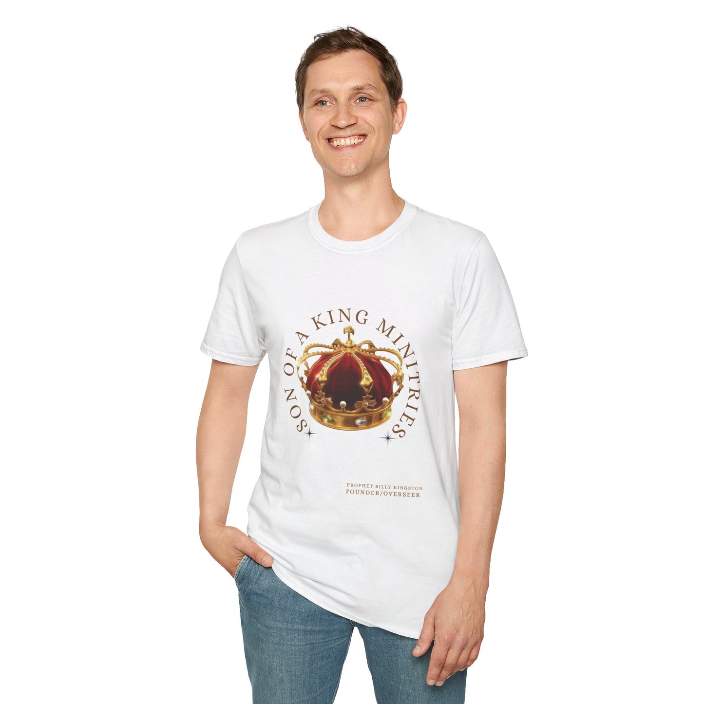 Son of A King Unisex Softstyle T-Shirt with Crown Design, Christian Apparel, Faith-Based Gift, Inspirational Tee, Spiritual Wear