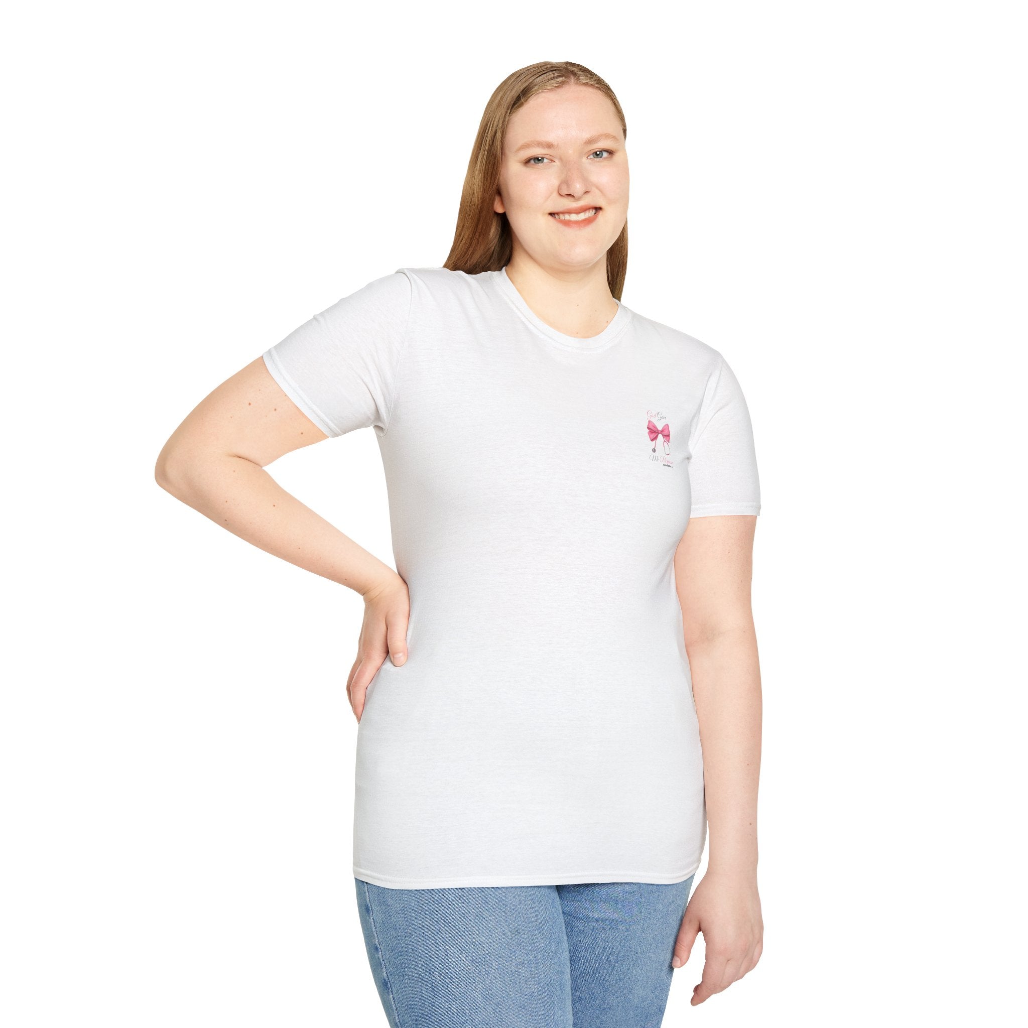Inspirational T-Shirt with Bow Design, Faith-Based Apparel, Christian Gift, Everyday Wear, Motivational Outfit