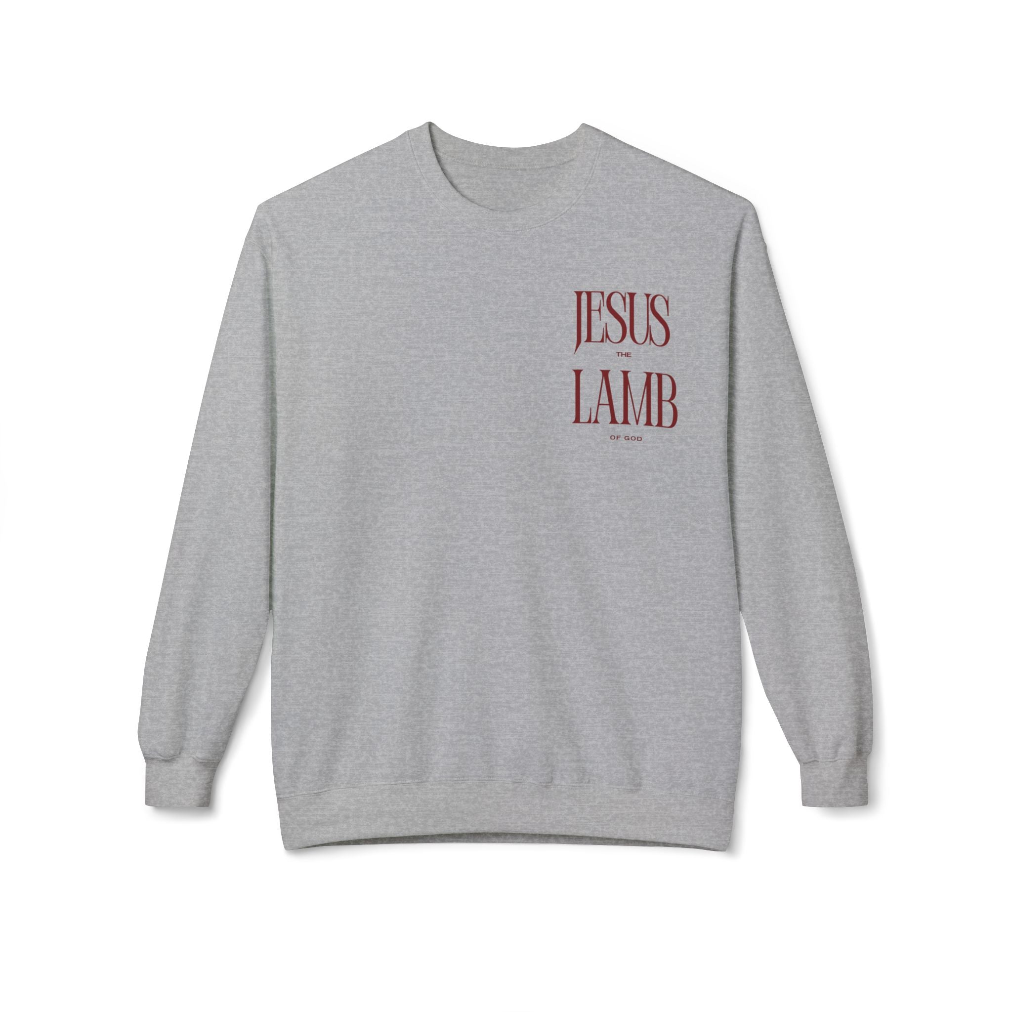 Faith-Inspired Fleece Sweatshirt, Jesus Lamb Crewneck, Christian Apparel, Cozy Religious Gift, Winter Wardrobe Essential