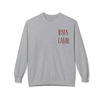 Faith-Inspired Fleece Sweatshirt, Jesus Lamb Crewneck, Christian Apparel, Cozy Religious Gift, Winter Wardrobe Essential