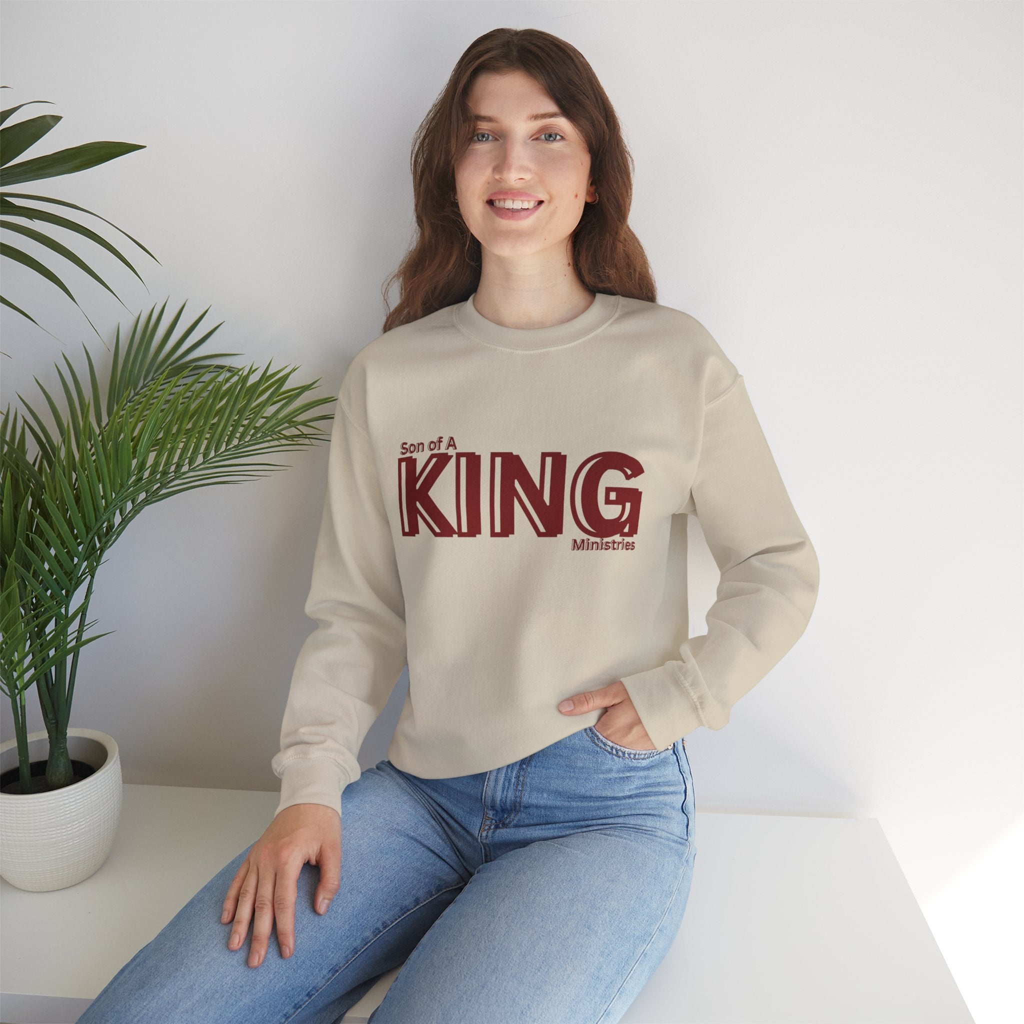 Son of a King Sweatshirt - Unisex Heavy Blend Crewneck, Faith Apparel, Christian Gift, Cozy Outfit, Inspirational Fashion
