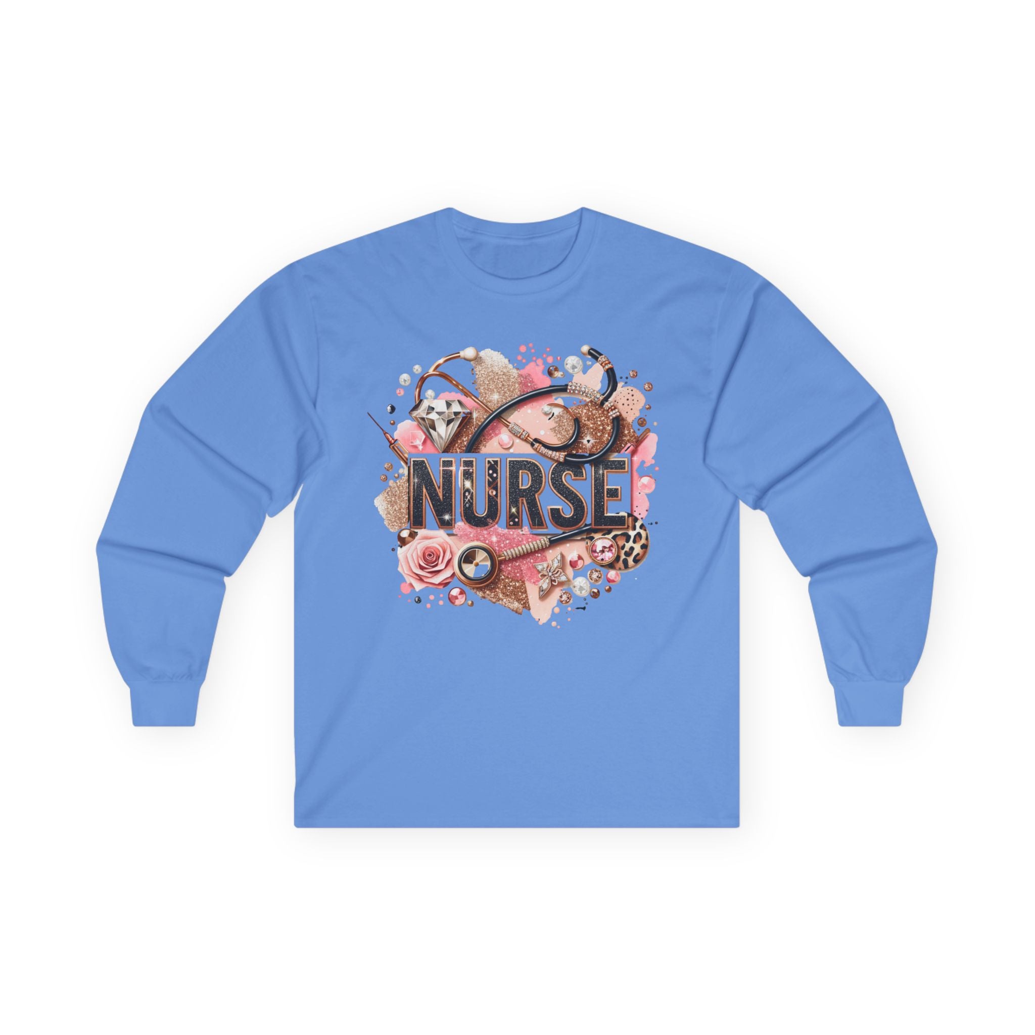 Nurse Appreciation Long Sleeve Tee, Gift for Nurses, Healthcare Worker Shirt, Floral Design Tee, Nurse Week Gift