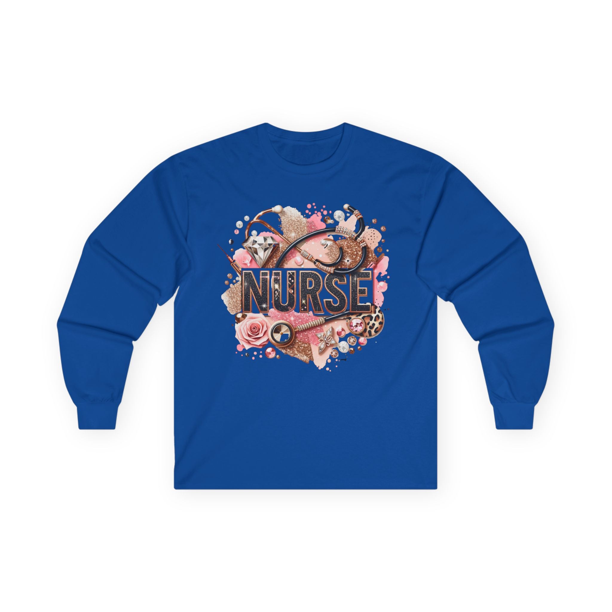 Nurse Appreciation Long Sleeve Tee, Gift for Nurses, Healthcare Worker Shirt, Floral Design Tee, Nurse Week Gift