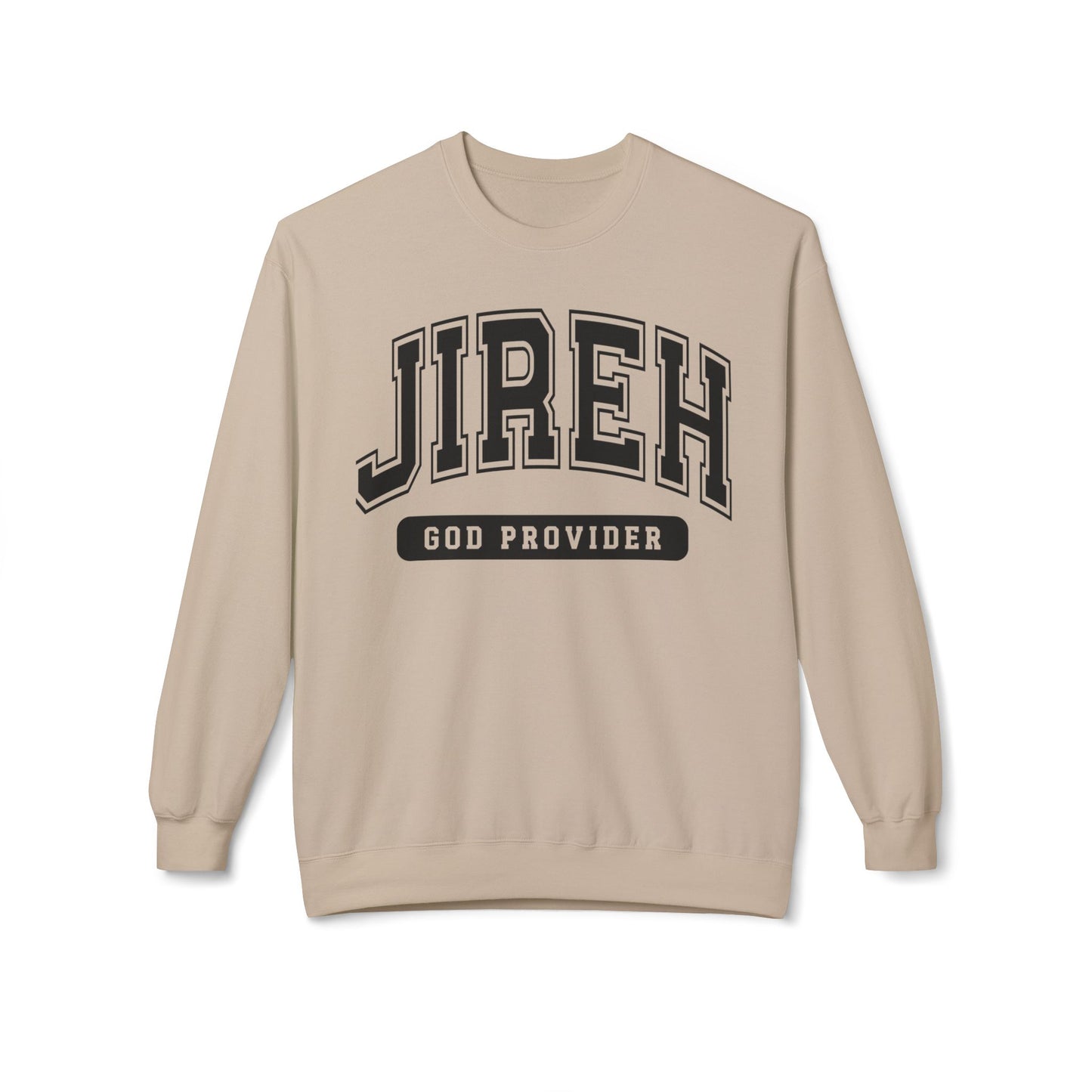 JIREH God Provider Sweatshirt, Unisex Fleece Crewneck, Casual Comfort Wear, Faith-Based Apparel, Cozy Gift Idea