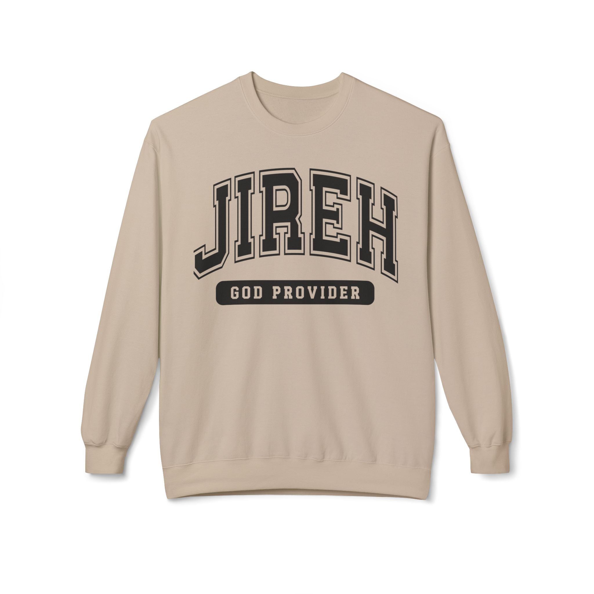 JIREH God Provider Sweatshirt, Unisex Fleece Crewneck, Casual Comfort Wear, Faith-Based Apparel, Cozy Gift Idea