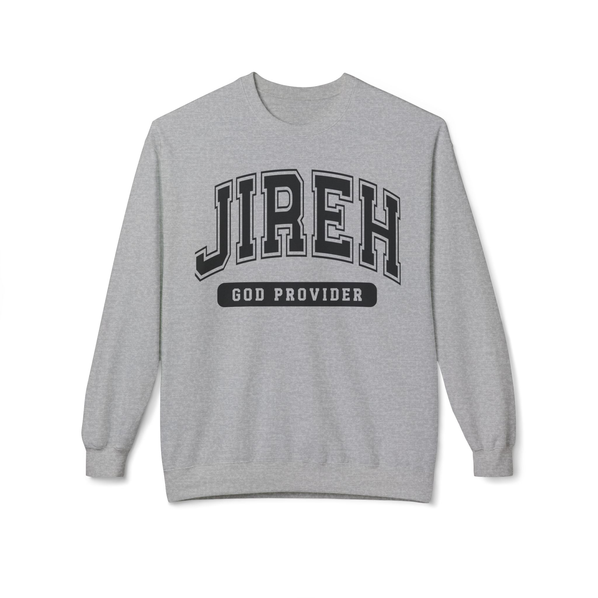 JIREH God Provider Sweatshirt, Unisex Fleece Crewneck, Casual Comfort Wear, Faith-Based Apparel, Cozy Gift Idea
