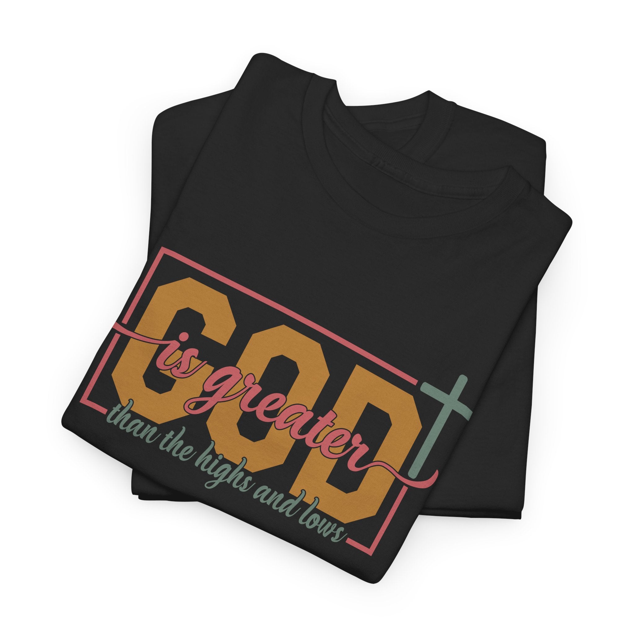 Unisex Heavy Cotton Tee - 'God is Greater' Inspirational Shirt, Faith-based Fashion, Christian Gift, Everyday Wear, Versatile Style