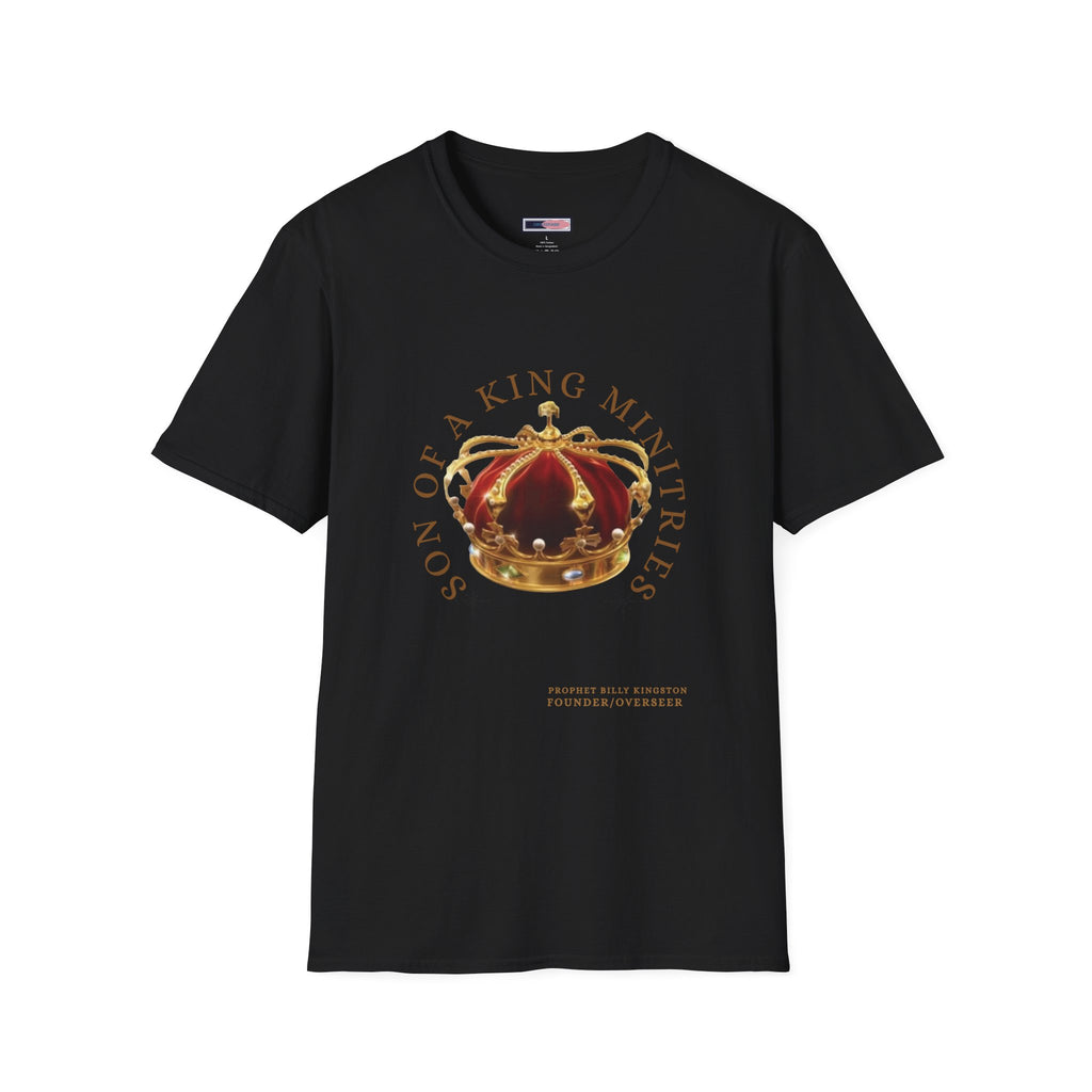 Son of A King Unisex Softstyle T-Shirt with Crown Design, Christian Apparel, Faith-Based Gift, Inspirational Tee, Spiritual Wear