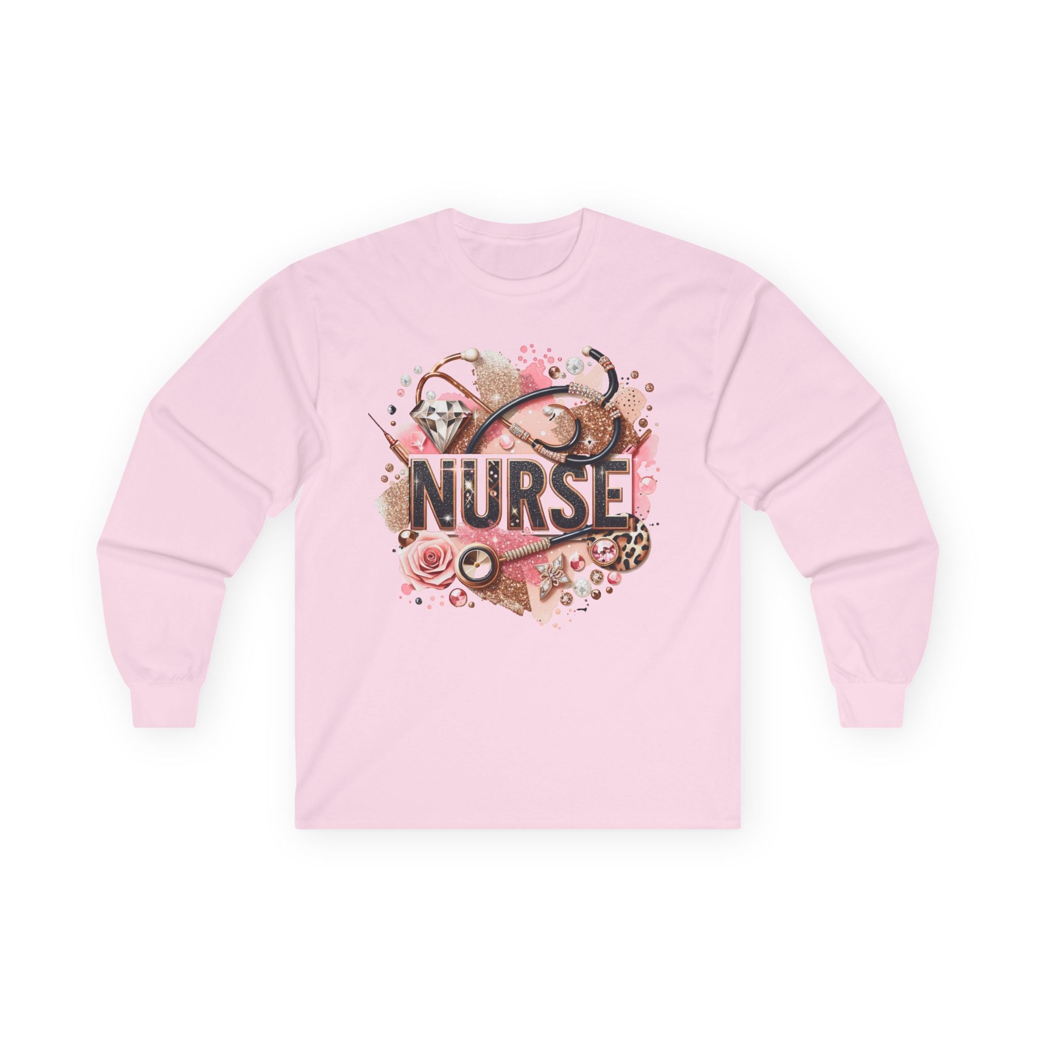 Nurse Appreciation Long Sleeve Tee, Gift for Nurses, Healthcare Worker Shirt, Floral Design Tee, Nurse Week Gift