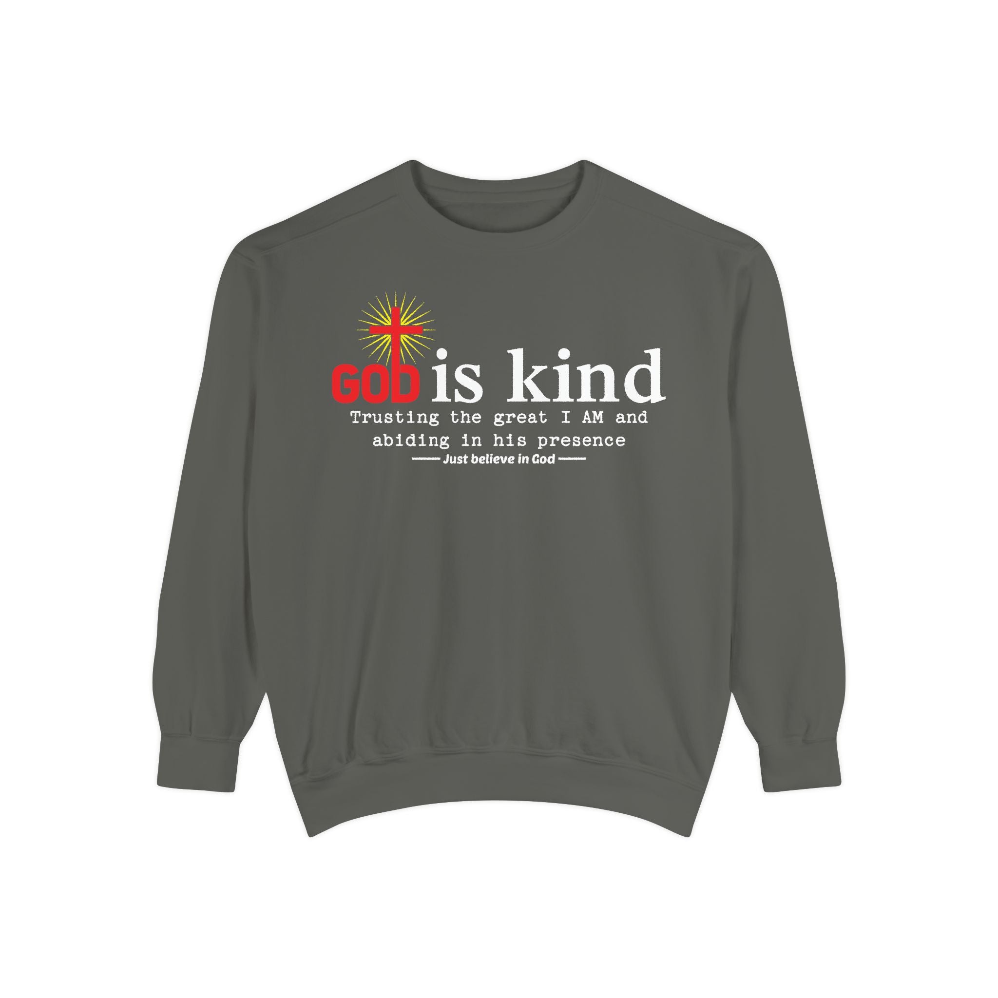 Inspirational Garment-Dyed Sweatshirt - Faith-Based Apparel, Cozy Sweatshirt, Gift for Religious Friends, Casual Comfort Wear, Unisex [...]