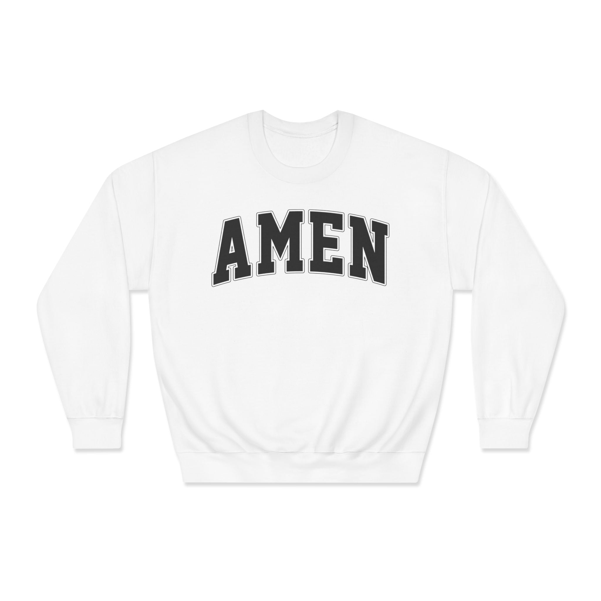 Unisex Crewneck Sweatshirt with 'AMEN' Design, Cozy Casual Wear, Christian Apparel, Perfect Gift for Religious Occasions, Everyday Comfort