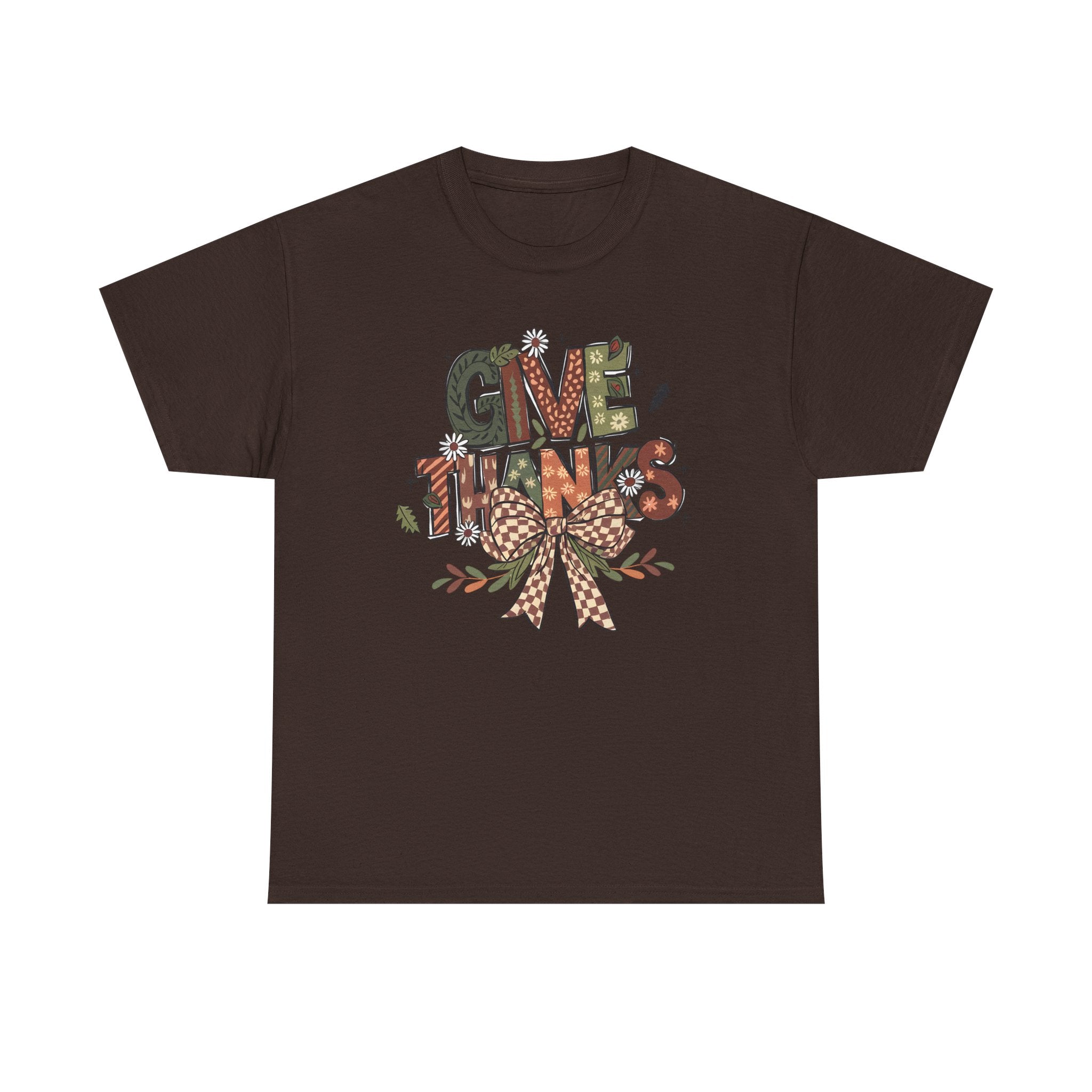 Thanksgiving Unisex Heavy Cotton Tee, Fall Shirt, Give Thanks Apparel, Cozy Autumn Wear, Family Gatherings Outfit, Holiday Gift