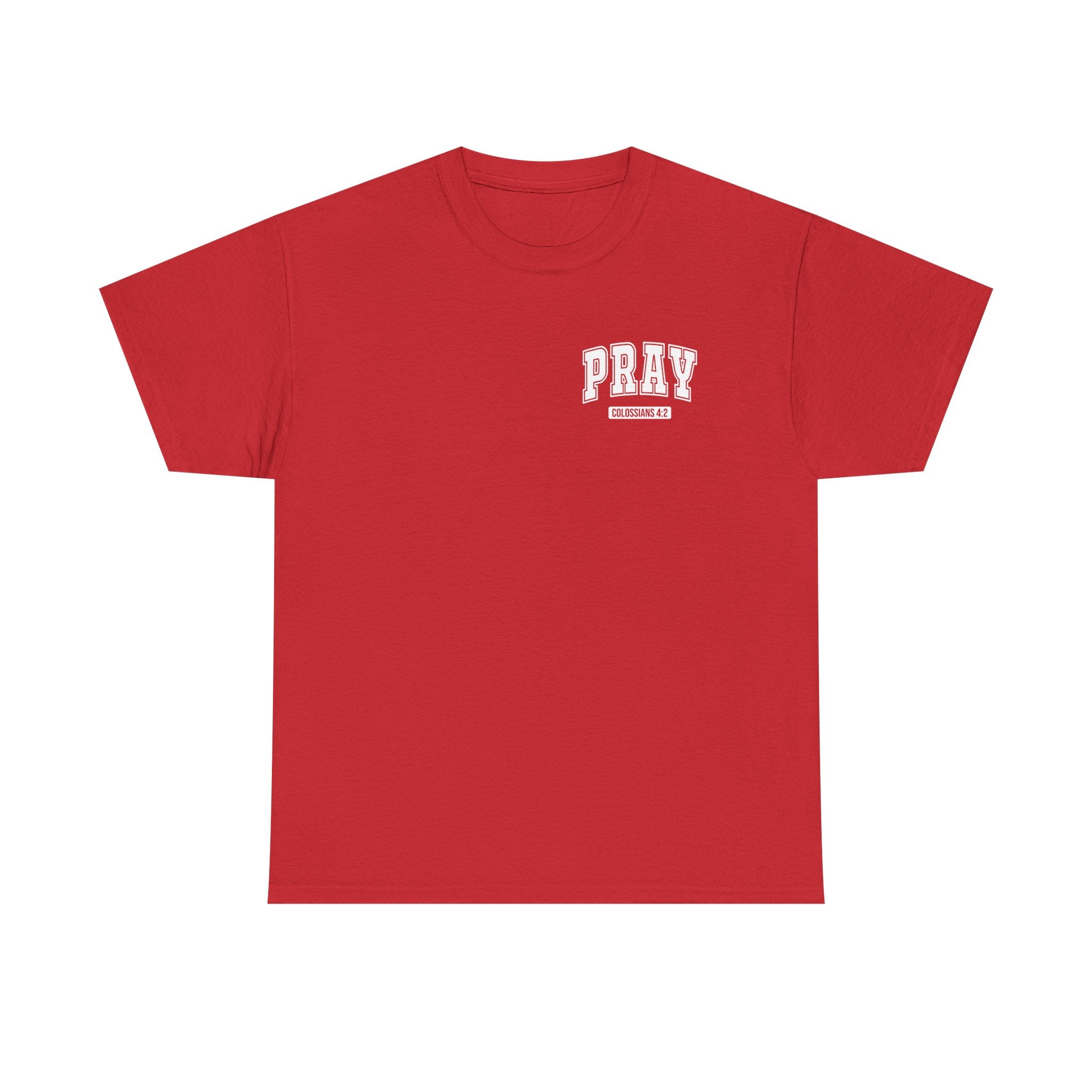 Pray Unisex Heavy Cotton Tee, Faith-Based Shirt, Casual Wear, Spiritual Gift, Affirmation Tee, Comfortable Everyday Outfit