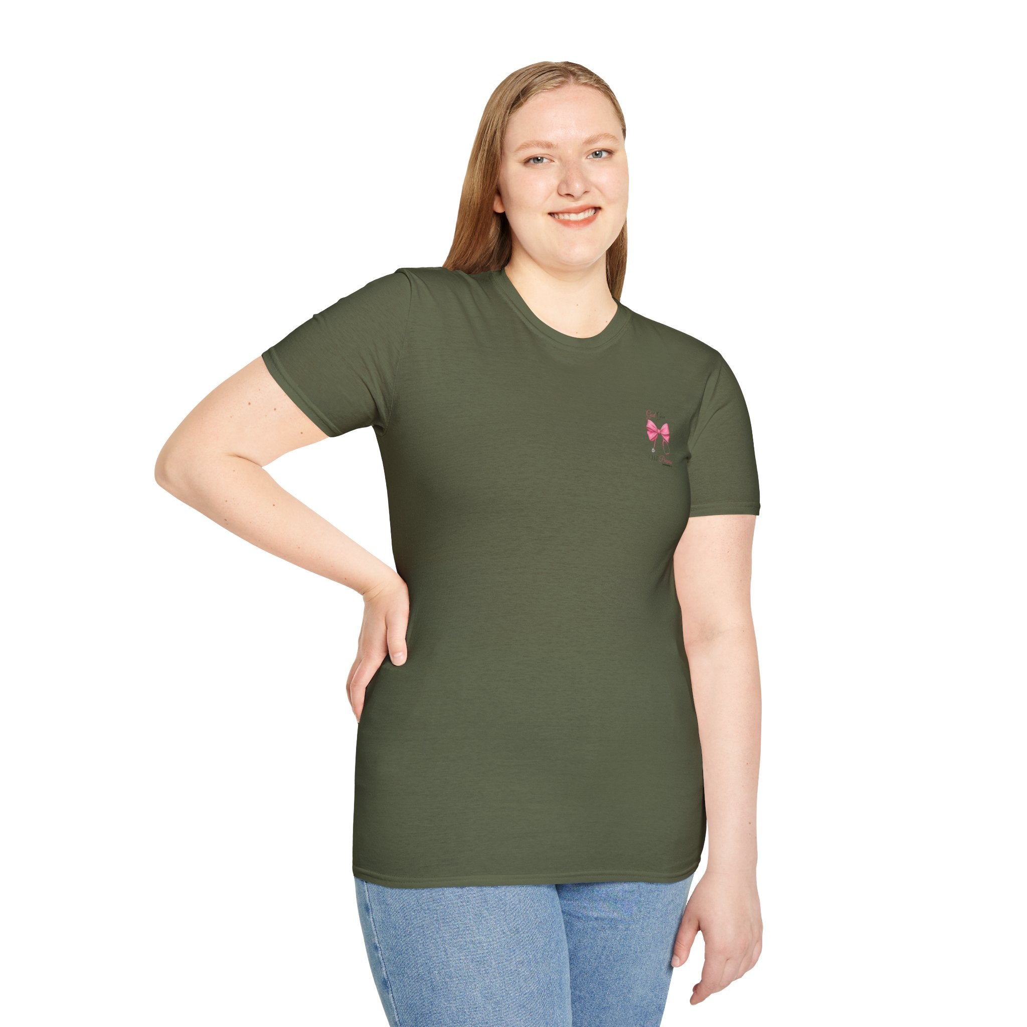 Inspirational T-Shirt with Bow Design, Faith-Based Apparel, Christian Gift, Everyday Wear, Motivational Outfit