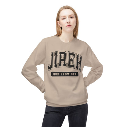 JIREH God Provider Sweatshirt, Unisex Fleece Crewneck, Casual Comfort Wear, Faith-Based Apparel, Cozy Gift Idea