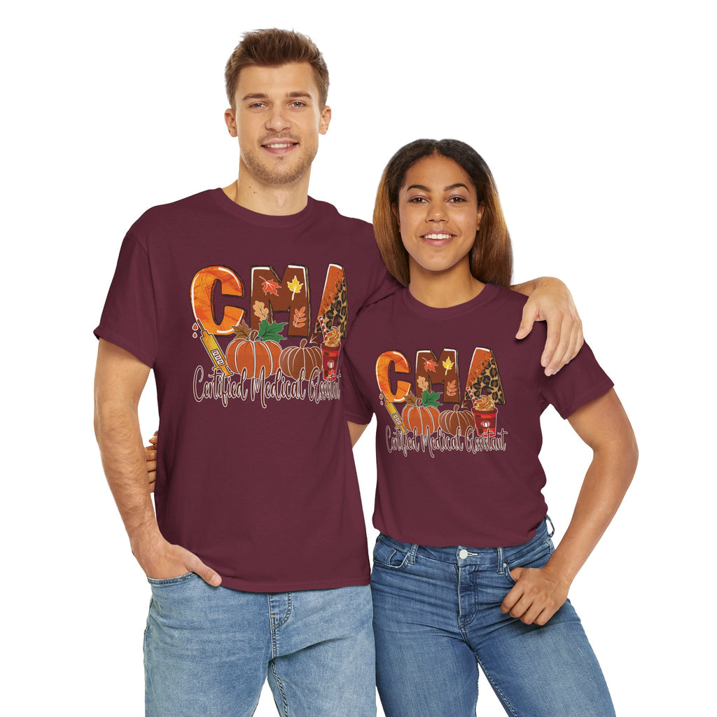 Fall-Themed Medical Assistant T-Shirt, CMA Unisex Tee, Cute Healthcare Apparel, Halloween Gift, Nurse Appreciation Day, Gift for CMA