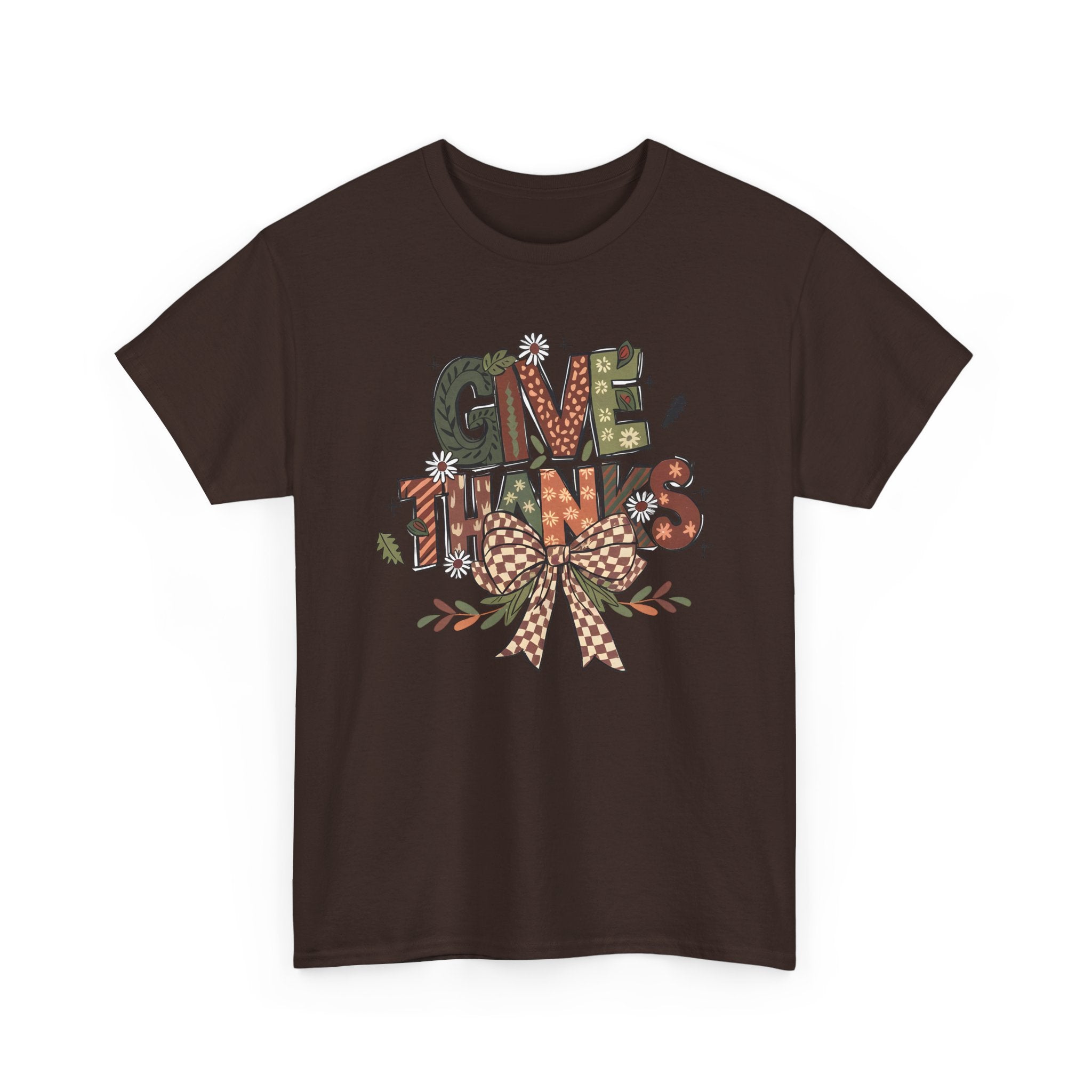 Thanksgiving Unisex Heavy Cotton Tee, Fall Shirt, Give Thanks Apparel, Cozy Autumn Wear, Family Gatherings Outfit, Holiday Gift