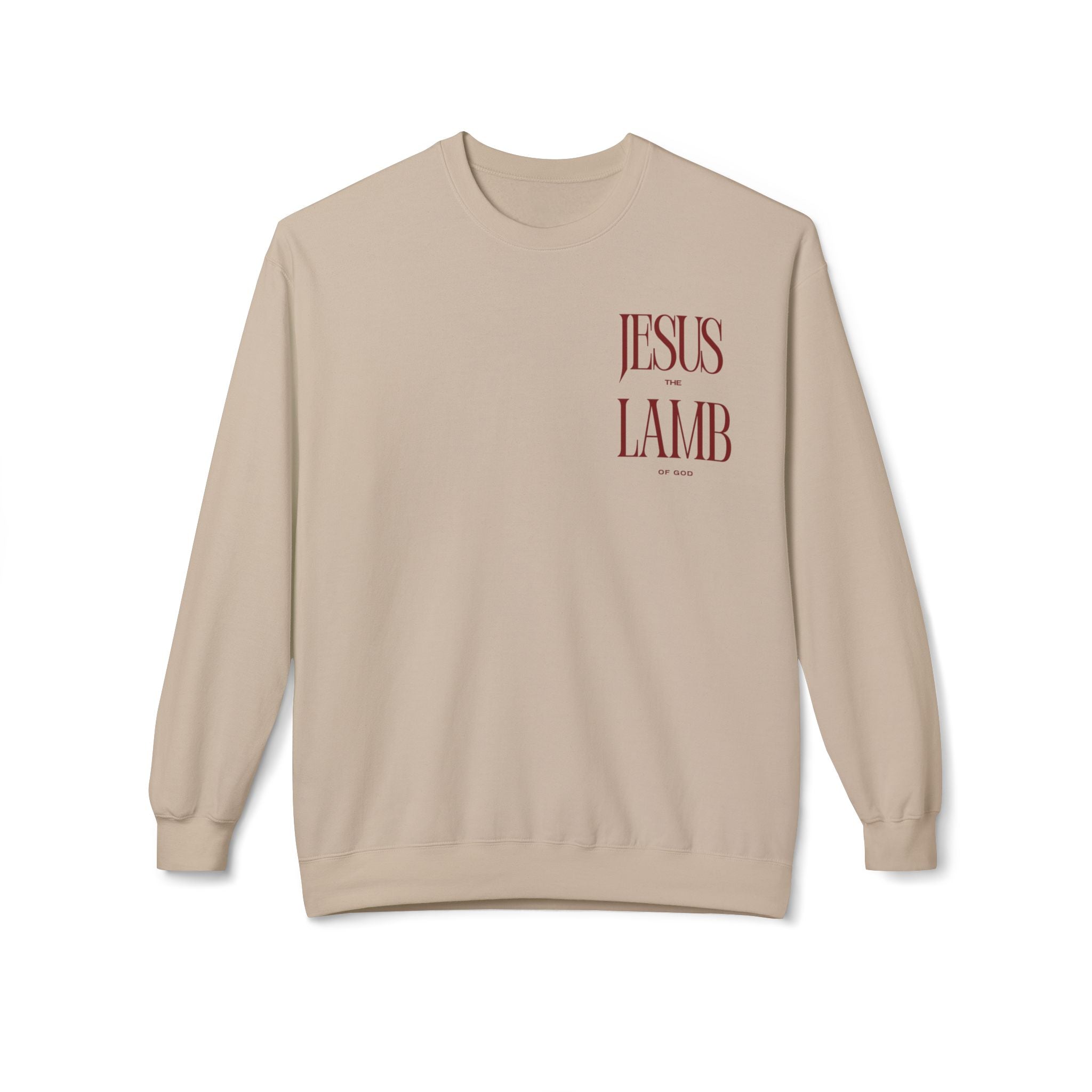 Faith-Inspired Fleece Sweatshirt, Jesus Lamb Crewneck, Christian Apparel, Cozy Religious Gift, Winter Wardrobe Essential