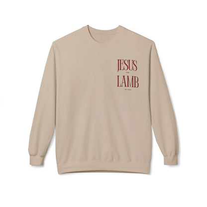 Faith-Inspired Fleece Sweatshirt, Jesus Lamb Crewneck, Christian Apparel, Cozy Religious Gift, Winter Wardrobe Essential