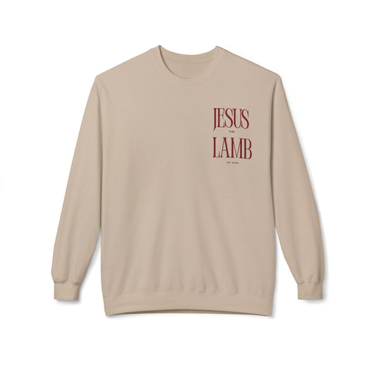 Faith-Inspired Fleece Sweatshirt, Jesus Lamb Crewneck, Christian Apparel, Cozy Religious Gift, Winter Wardrobe Essential
