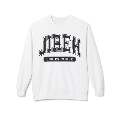 JIREH God Provider Sweatshirt, Unisex Fleece Crewneck, Casual Comfort Wear, Faith-Based Apparel, Cozy Gift Idea