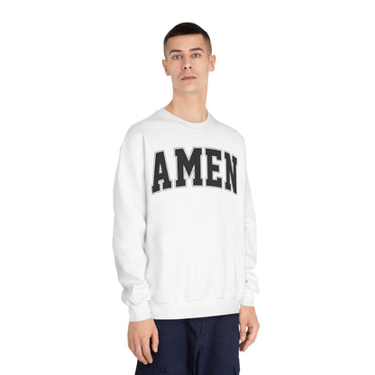 Unisex Crewneck Sweatshirt with 'AMEN' Design, Cozy Casual Wear, Christian Apparel, Perfect Gift for Religious Occasions, Everyday Comfort