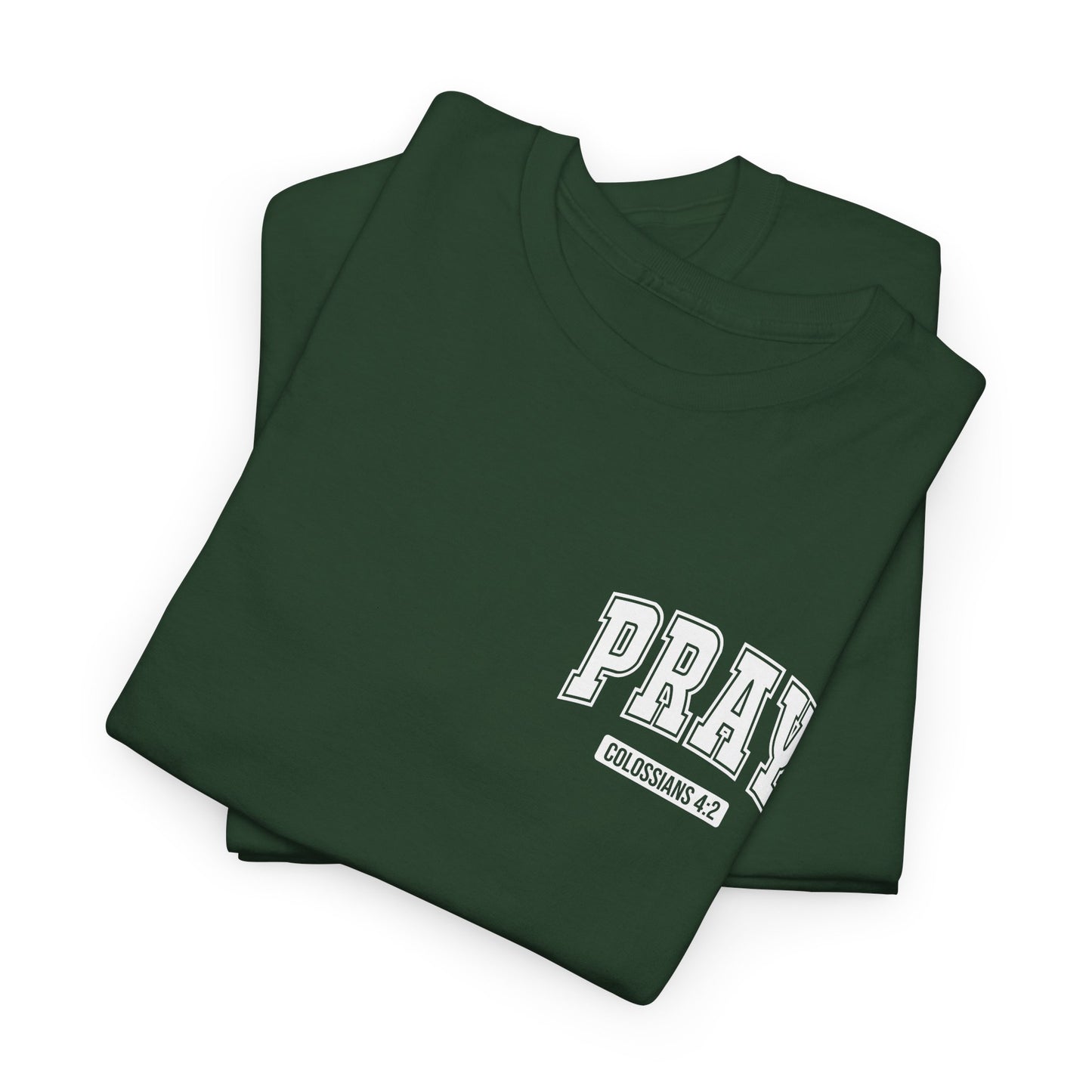 Pray Unisex Heavy Cotton Tee, Faith-Based Shirt, Casual Wear, Spiritual Gift, Affirmation Tee, Comfortable Everyday Outfit