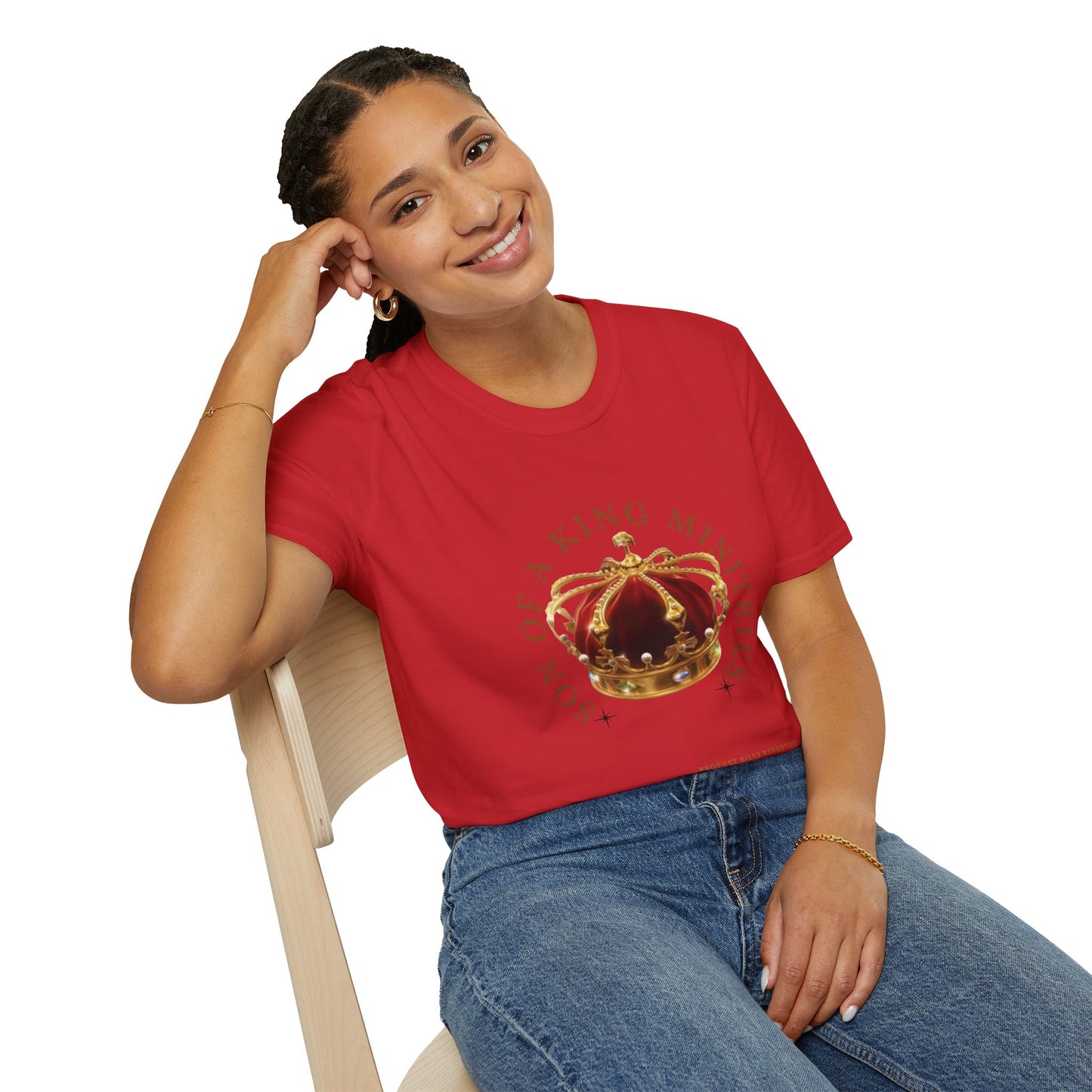 Son of A King Unisex Softstyle T-Shirt with Crown Design, Christian Apparel, Faith-Based Gift, Inspirational Tee, Spiritual Wear