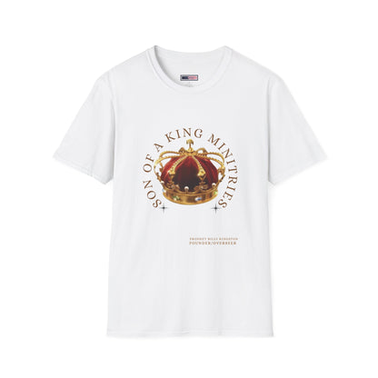 Son of A King Unisex Softstyle T-Shirt with Crown Design, Christian Apparel, Faith-Based Gift, Inspirational Tee, Spiritual Wear