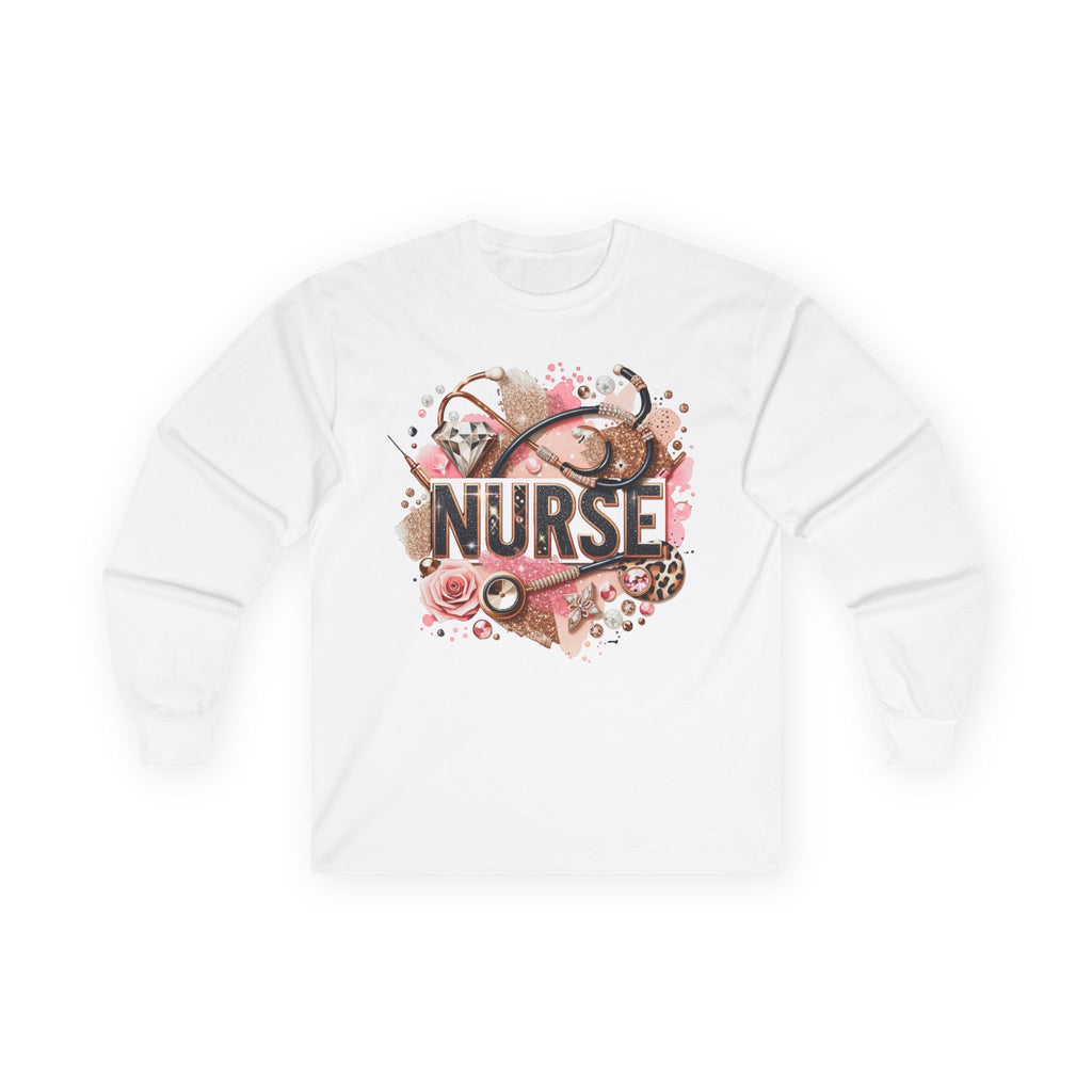 Nurse Appreciation Long Sleeve Tee, Gift for Nurses, Healthcare Worker Shirt, Floral Design Tee, Nurse Week Gift