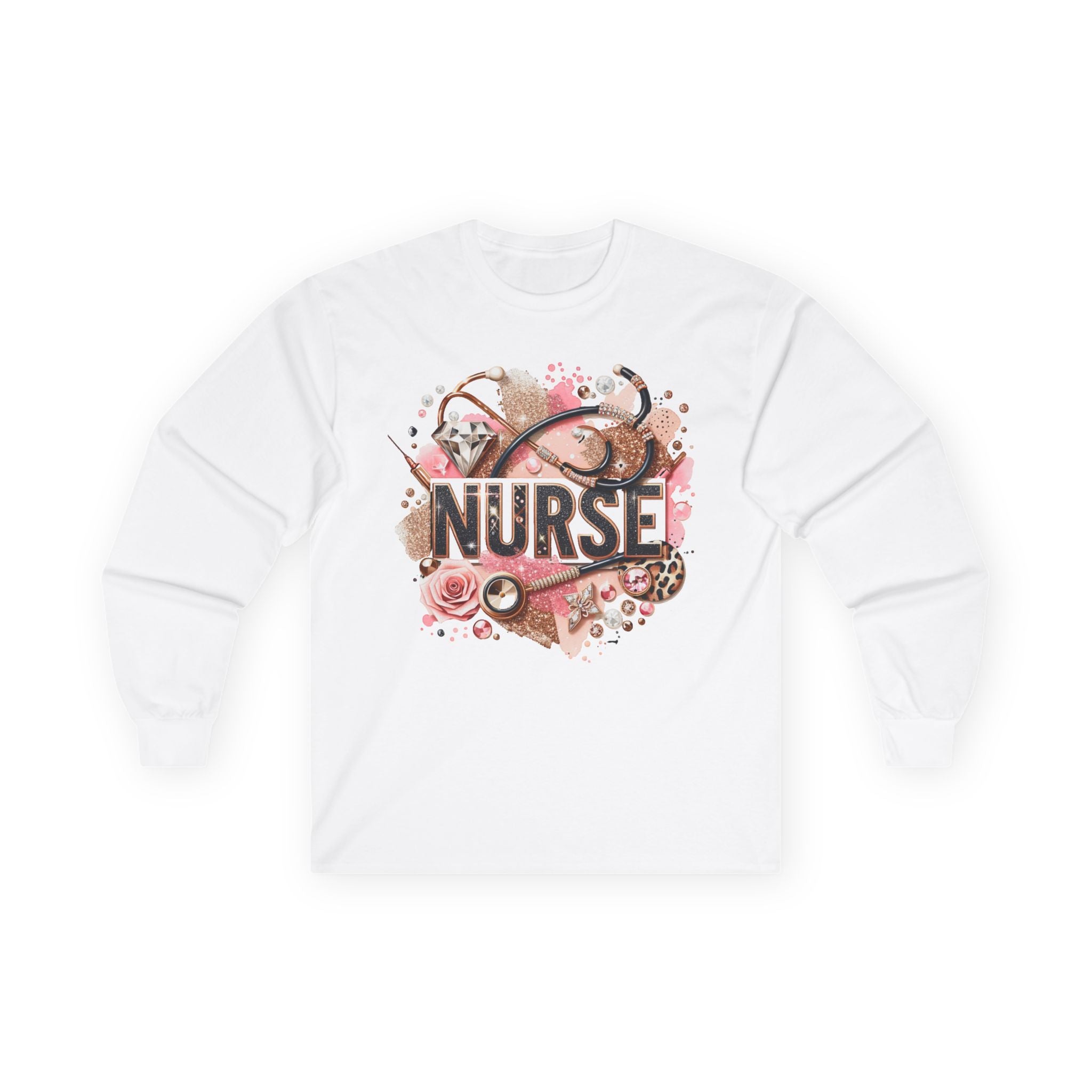 Nurse Appreciation Long Sleeve Tee, Gift for Nurses, Healthcare Worker Shirt, Floral Design Tee, Nurse Week Gift